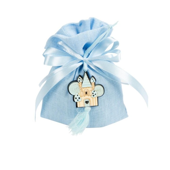 SACCHETTO LINO CTIRANTE CM10X12H CELESTE